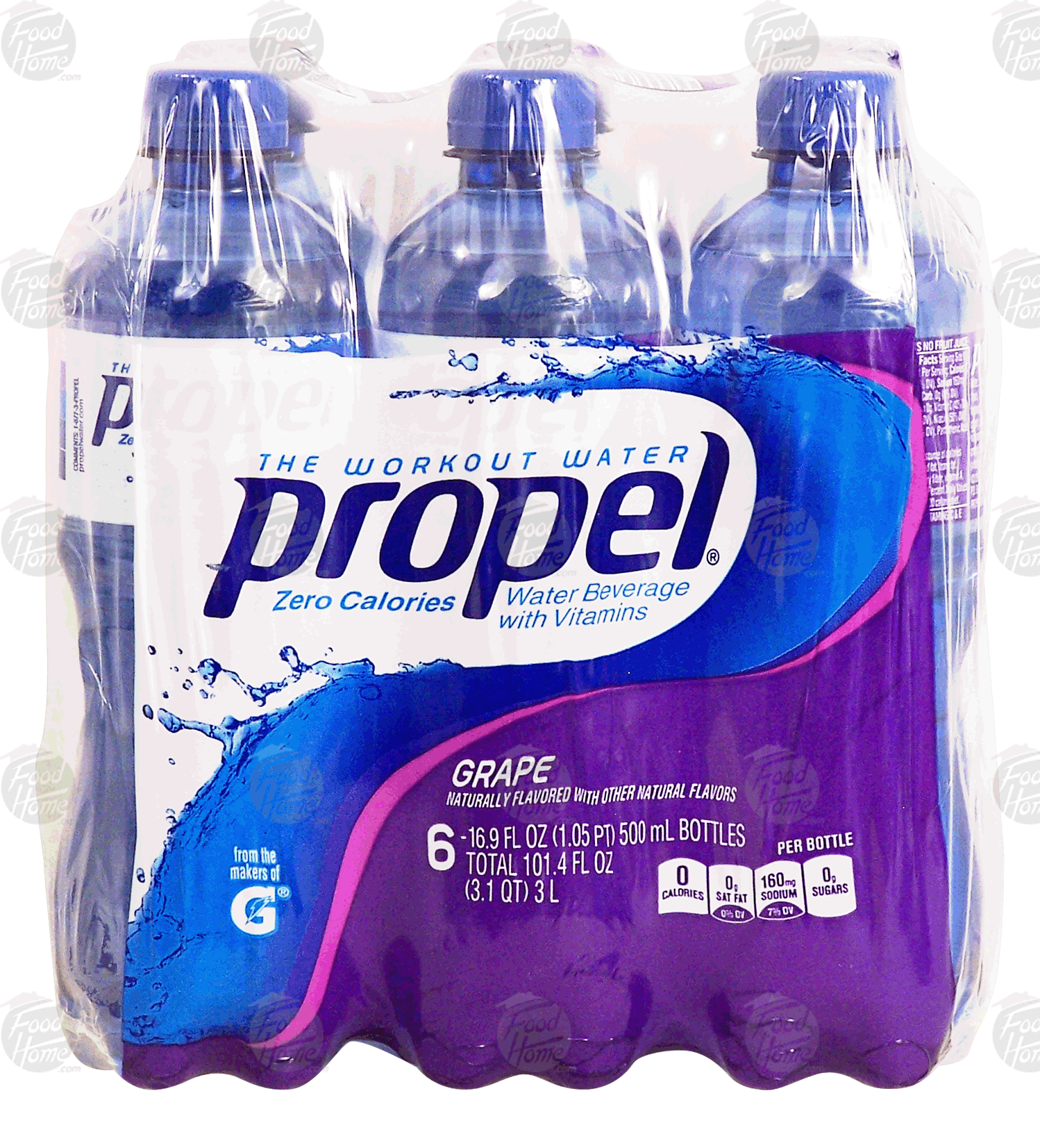 Propel The Workout Water grape flavored vitamin enchanced fitness water, 6-pack 1/2 liter bottles Full-Size Picture